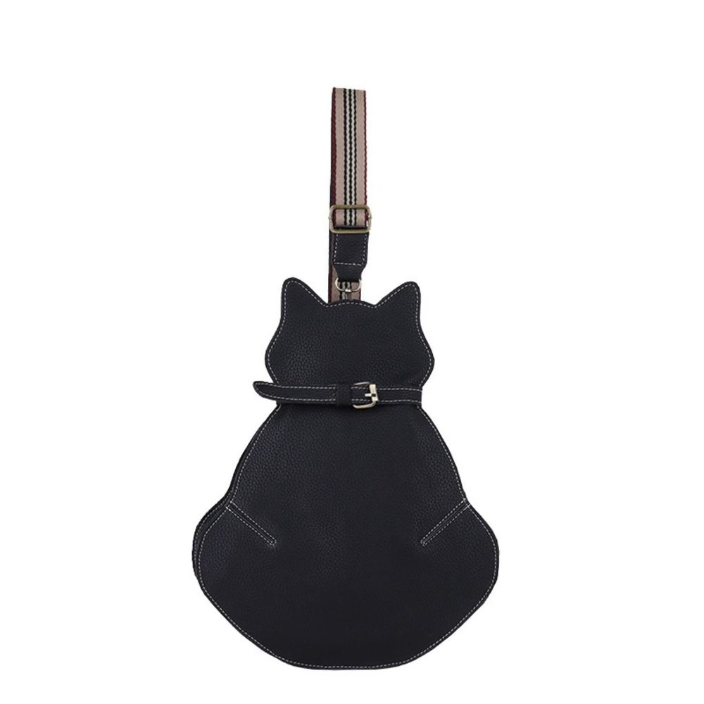 Novely Cat Shaped Sling Handbags Faux Leather Cross Chest Shoulder Bag Purse :3